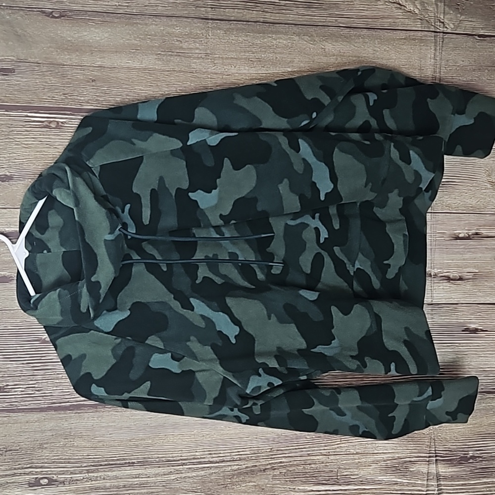 Womens Old Navy Camo Sweatshirt Crop Sz L Fleece Green